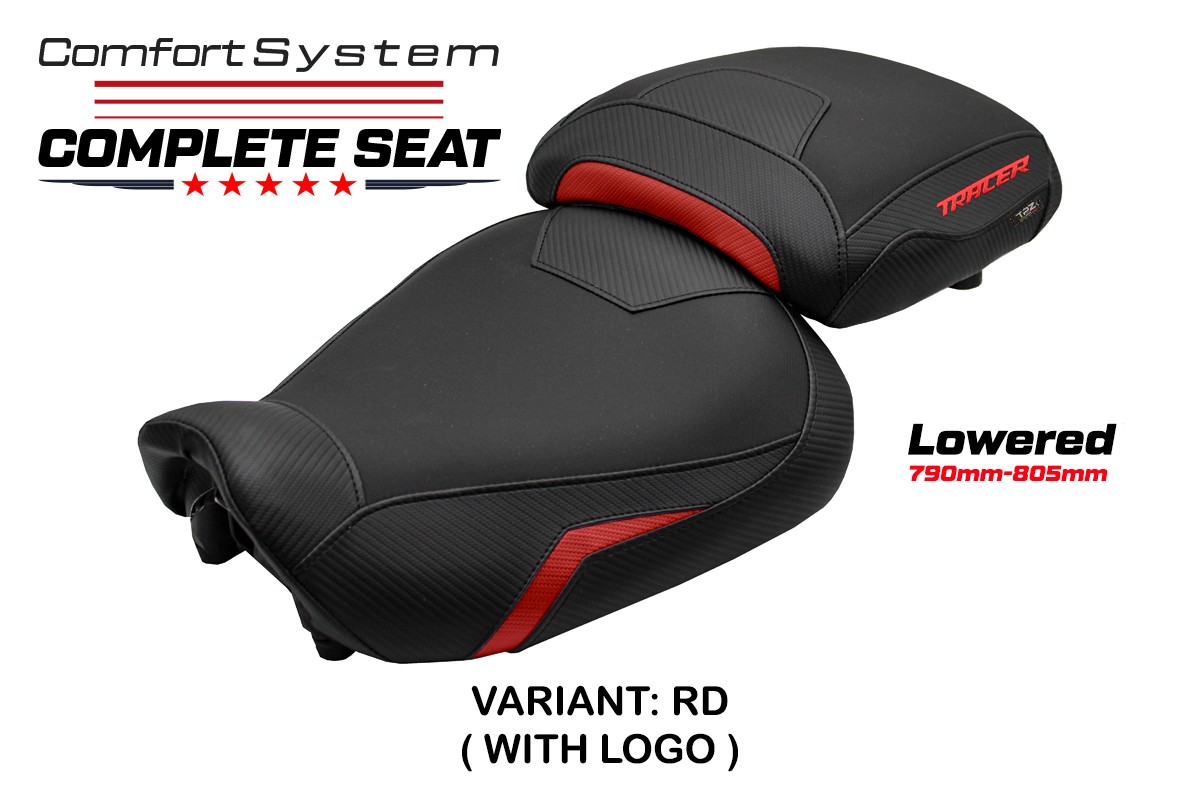 TPZ Lowered Naha Comfort red Complete saddle Logo Yamaha Tracer 9/GT 2021-2024