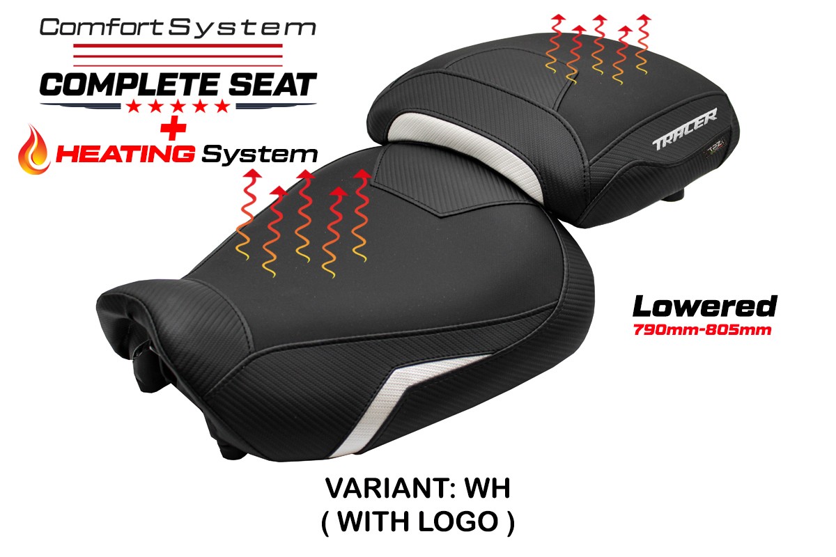 TPZ Lowered Naha Comfort white Complete saddle Logo Yamaha Tracer 9/GT 2021-2024