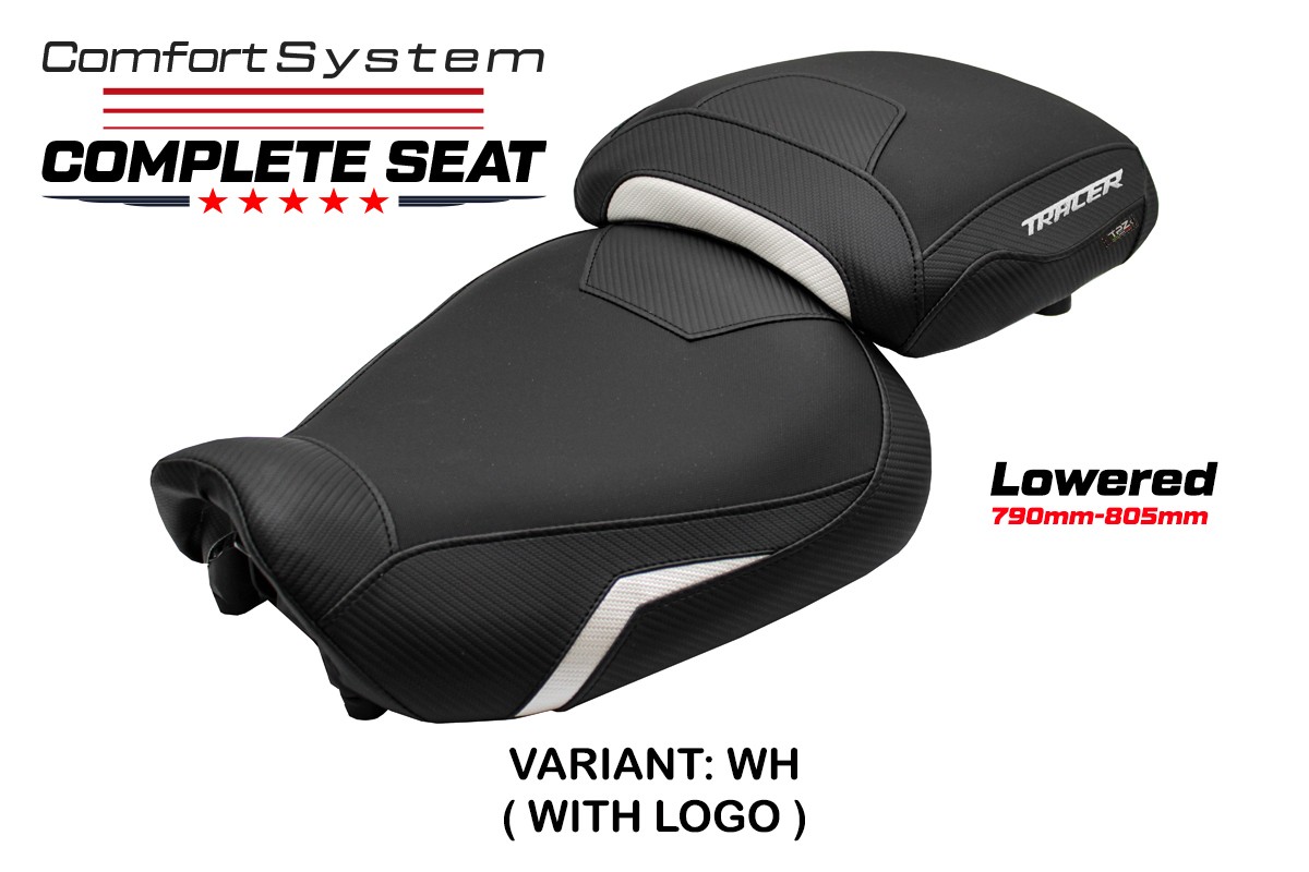 TPZ Lowered Naha Comfort white Complete saddle Logo Yamaha Tracer 9/GT 2021-2024