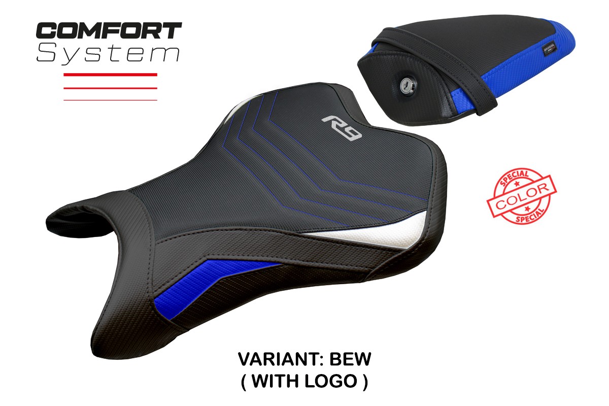 Rivestimento sella TPZ Lida Comfort Logo blu-bianco Yamaha R9 2025