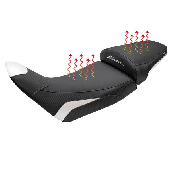 TPZ Asmara Comfort white Complete heated saddle Logo Honda Africa Twin 1100 2020-2025