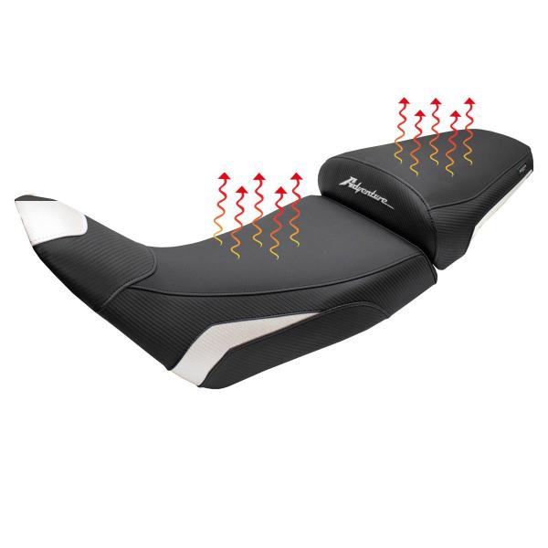 TPZ Lowered Asmara Comfort white Complete heated saddle Logo Honda Africa Twin 1100 2020-2025