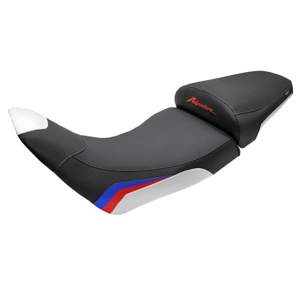 TPZ Lowered Asmara Comfort white-red-blue Complete saddle Logo Honda Africa Twin 1100 2020-2025