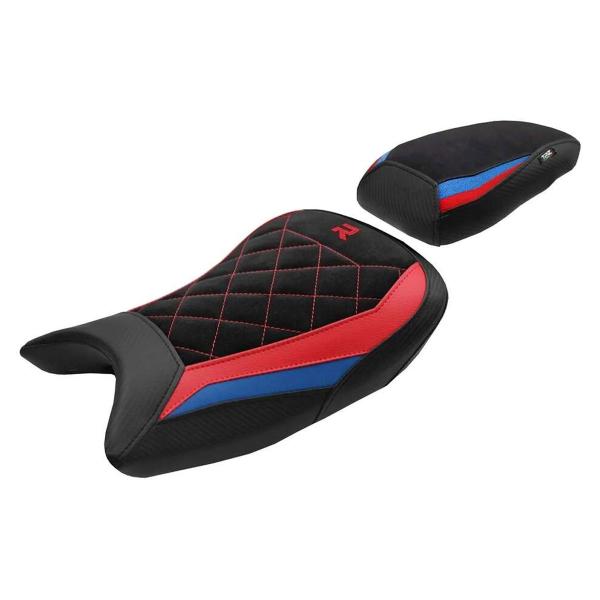 TPZ Bexley Low Velvet Comfort Red-Blue Saddle Logo BMW S1000R 2021-2026