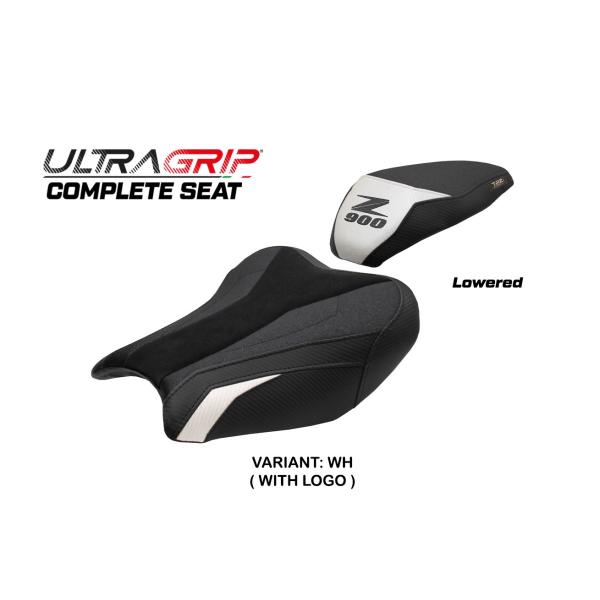 TPZ Liaka Low Ultragrip White Saddle Logo Kawasaki Z900 2017-2024