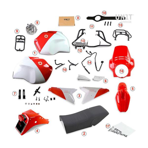 Kit sella GR86 Unit Garage bianco/rosso/nero BMW R1200GS 2004-2007