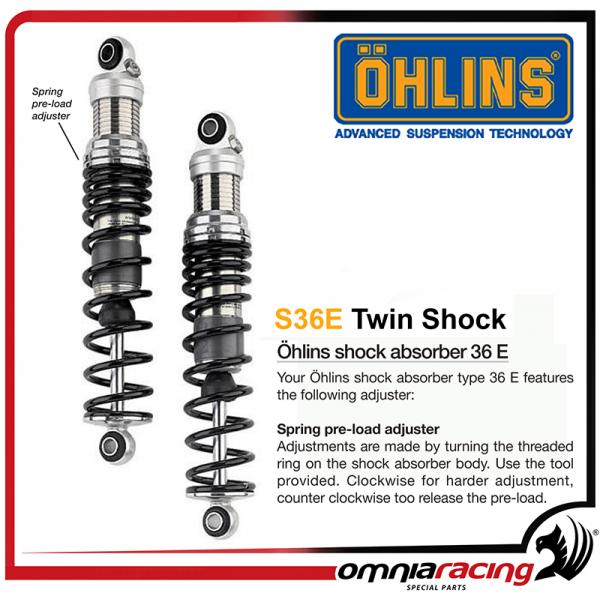 Ohlins pair of shock absorbers STX36 311mm Harley Davidson FLH Touring Street Glide 2006-2022