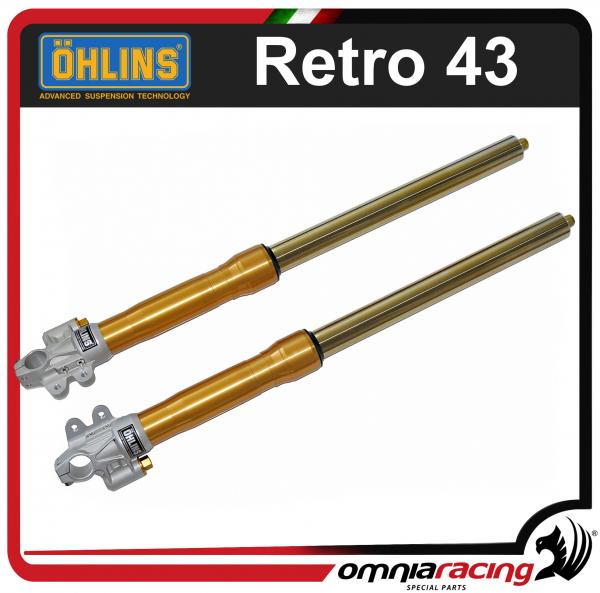 Ohlins Forcella 43mm colore oro con piastre e kit montaggio per Triumph Bonneville T120 2015>2016