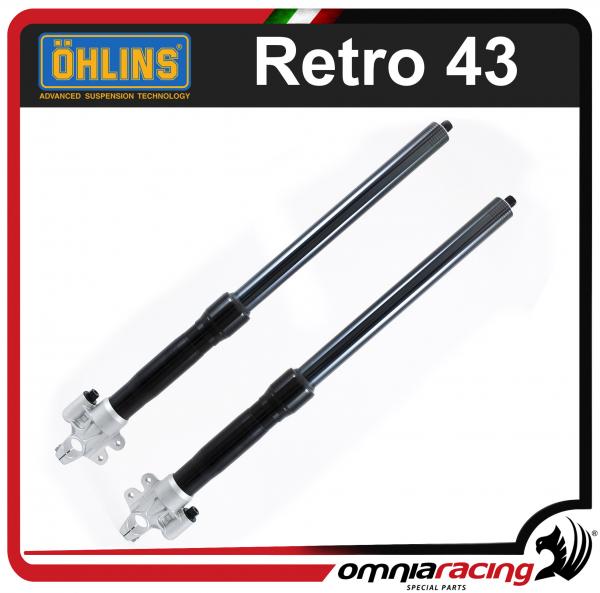 Ohlins fork 43mm Black colour with plates and mounting kit for Triumph Bonneville T120 2015>2016