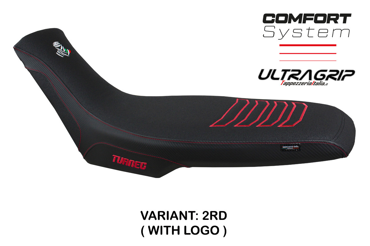 TPZ Boras Comfort red Saddle covering Logo Aprilia Tuareg 660 2021-2025