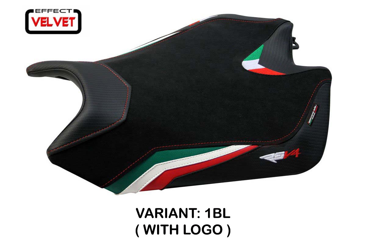 TPZ Torino Velvet black Saddle covering Logo Aprilia RSV4 2009-2020