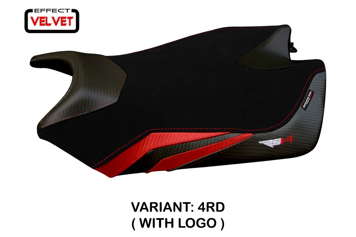 Rivestimento sella TPZ Torino Velvet Logo rosso Aprilia RSV4 2009-2020