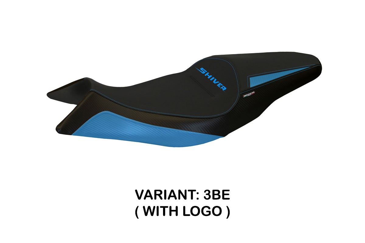 TPZ Asti 1 blue Saddle covering Logo Aprilia Shiver 2010-2020