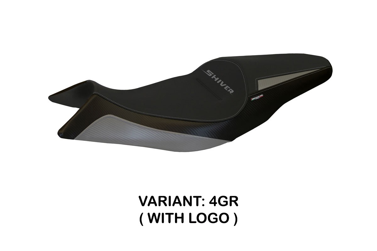 TPZ Asti 1 grey Saddle covering Logo Aprilia Shiver 2010-2020