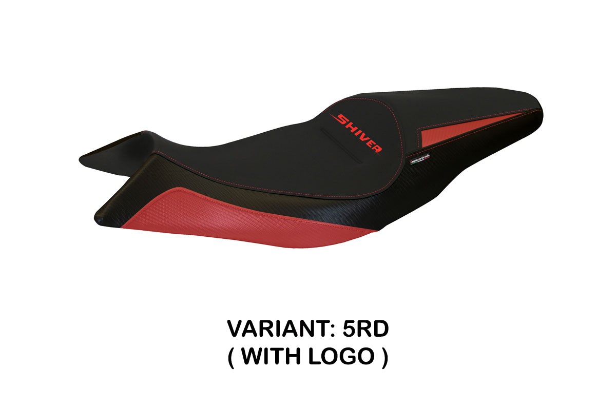 TPZ Asti 1 red Saddle covering Logo Aprilia Shiver 2010-2020