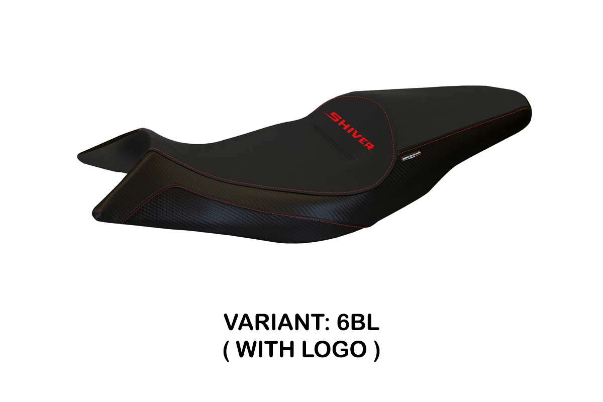 TPZ Asti 1 black Saddle covering Logo Aprilia Shiver 2010-2020