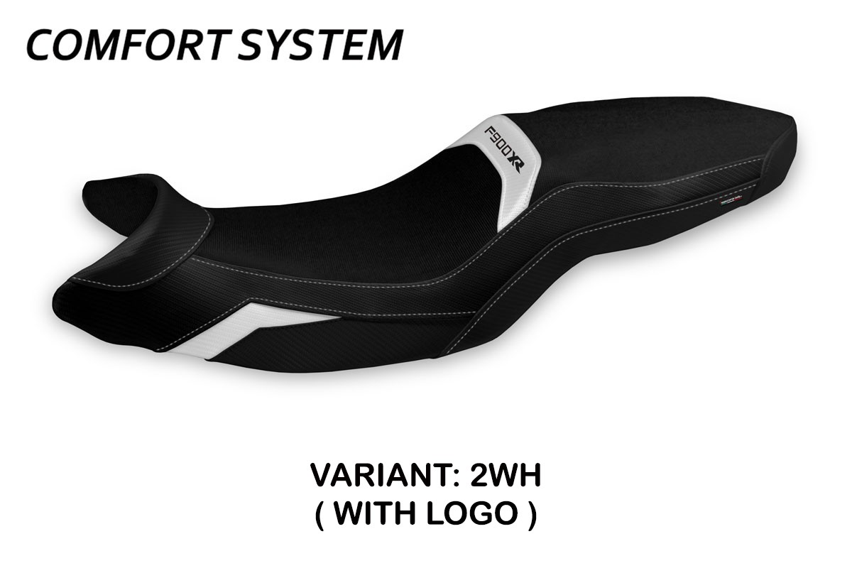 Rivestimento sella TPZ Tartu Comfort Logo bianco BMW F900XR 2019-2025