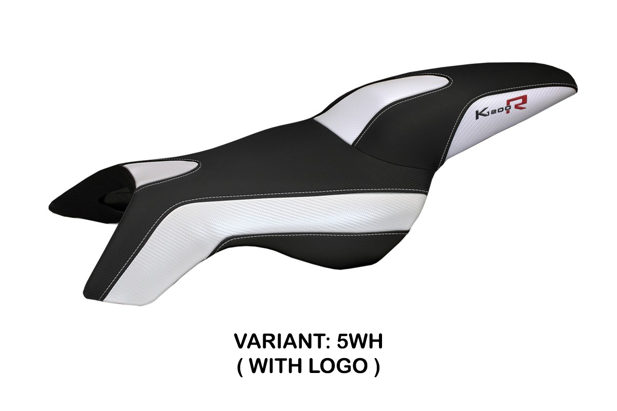 TPZ Boston white Saddle covering Logo BMW K1200R 2005-2008