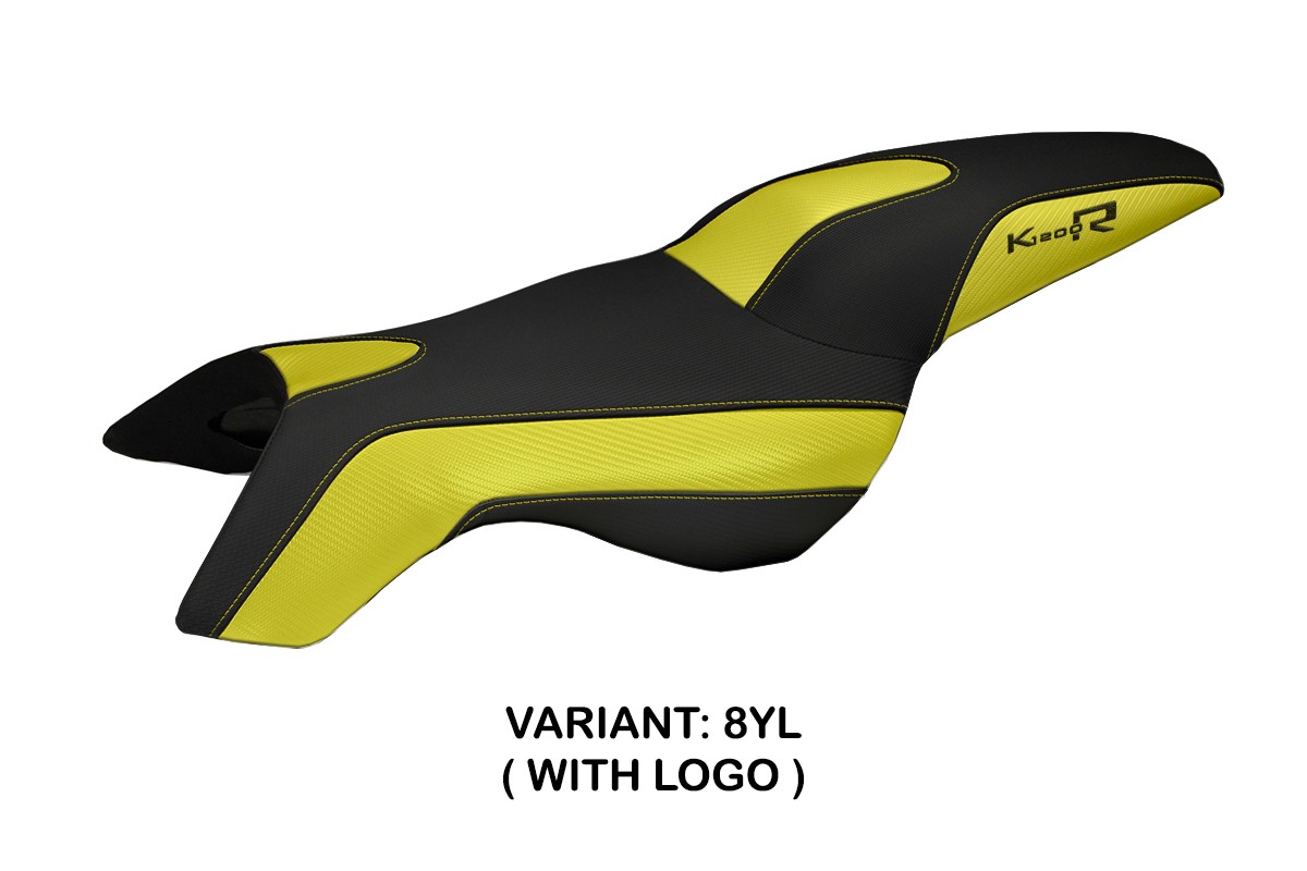 TPZ Boston yellow Saddle covering Logo BMW K1200R 2005-2008