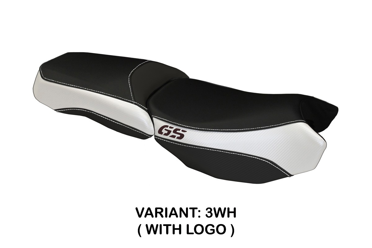 TPZ Bologna Carbon Color white Saddle covering Logo BMW R1200GS Adventure 2013-2018