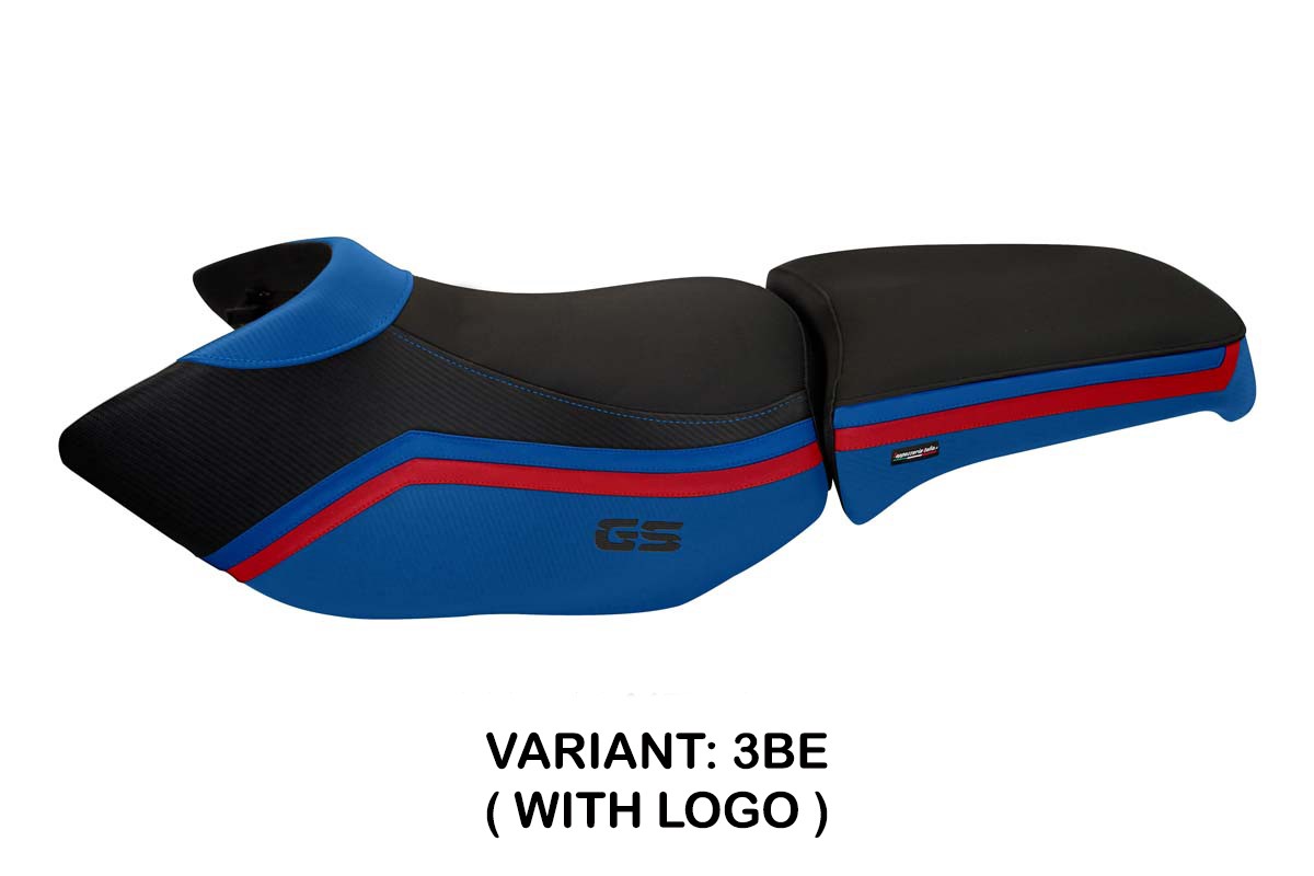 Rivestimento sella TPZ Ionia 1 Logo blu BMW R1200GS Adventure 2006-2012