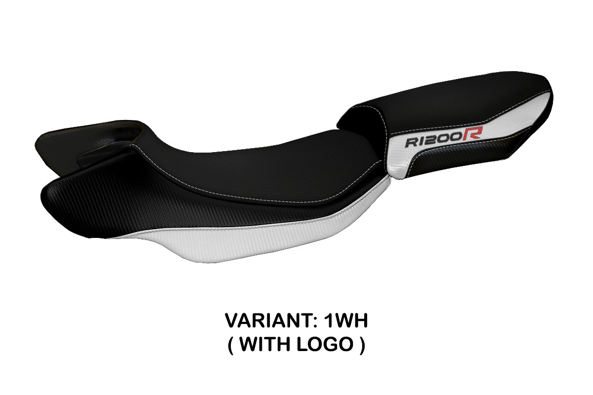 TPZ Aurelia Color 2 white Saddle covering Logo BMW R1200R 2015-2018