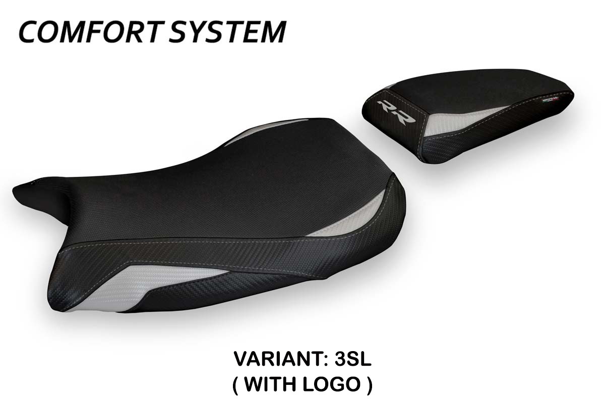 Rivestimento sella TPZ Deruta 1 Comfort Logo argento BMW S1000RR 2019-2025