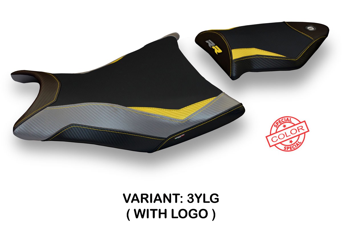 TPZ Alabama Special yellow-grey Saddle covering Logo BMW S1000RR 2009-2011