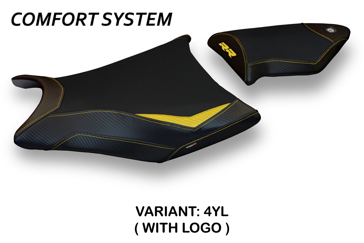 Rivestimento sella TPZ Essen 2 Comfort Logo giallo BMW S1000RR 2009-2011