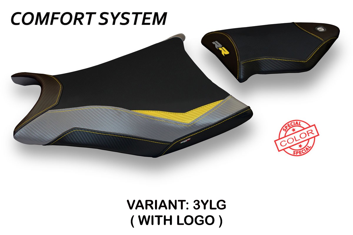Rivestimento sella TPZ Essen Comfort Logo Special giallo-grigio BMW S1000RR 2009-2011