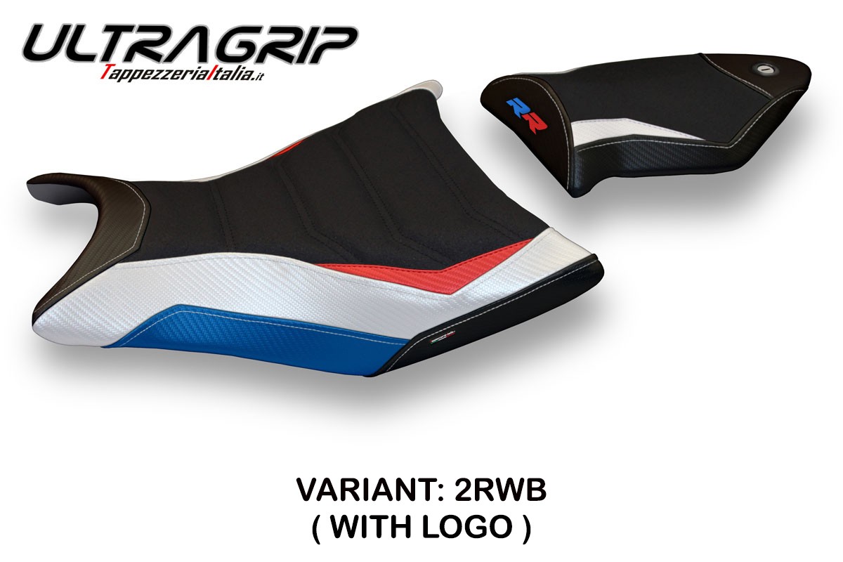 TPZ Giuba Ultragrip Special red-white-blue Saddle covering Logo BMW S1000RR 2009-2011