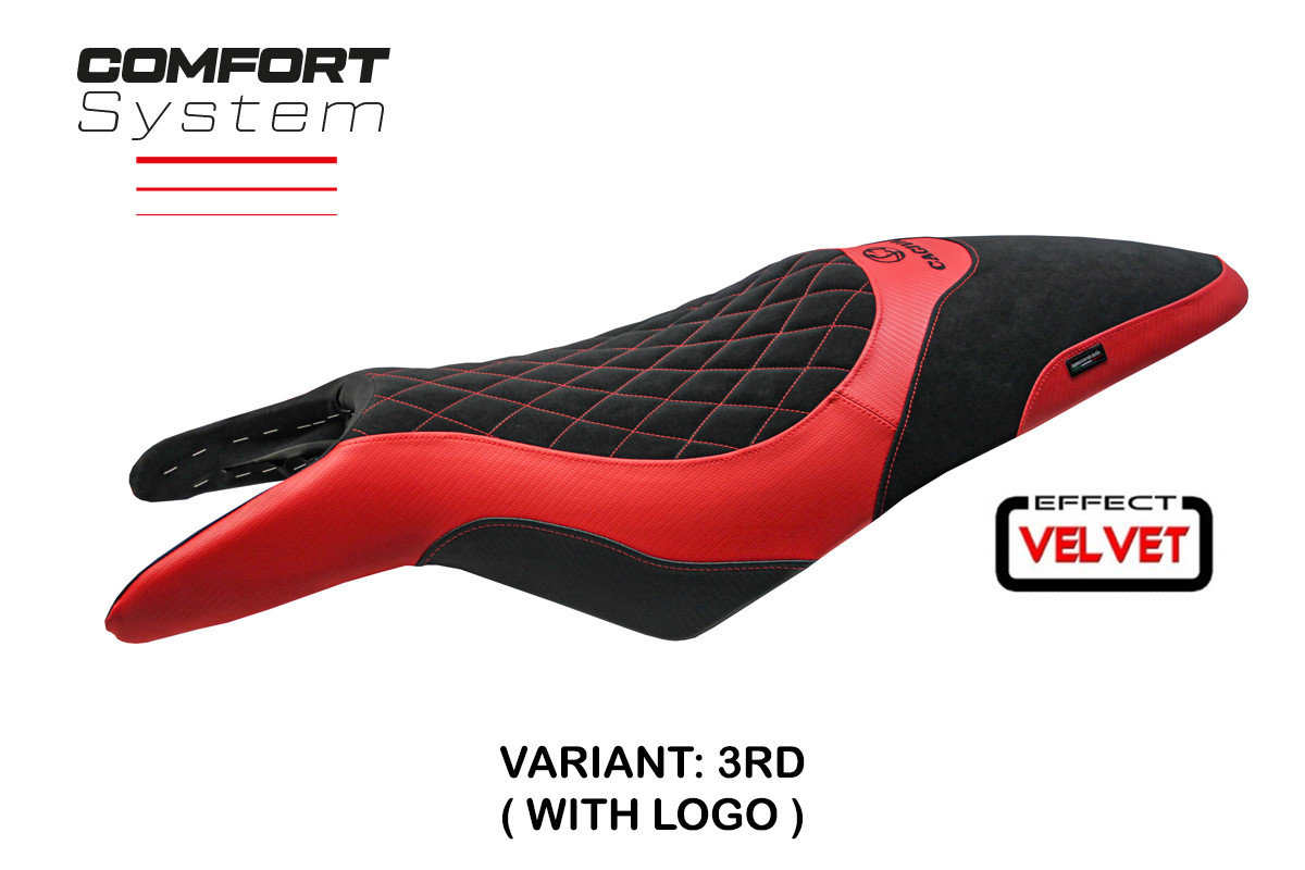 Rivestimento sella TPZ Eraclea Comfort Logo rosso Cagiva Raptor 650-1000 2000-2007