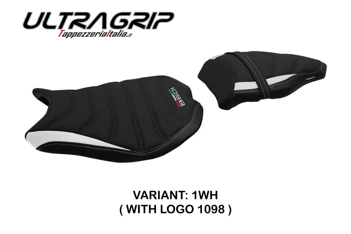 TPZ Cervia Ultragrip white Saddle covering Logo Ducati 1098 2007-2013