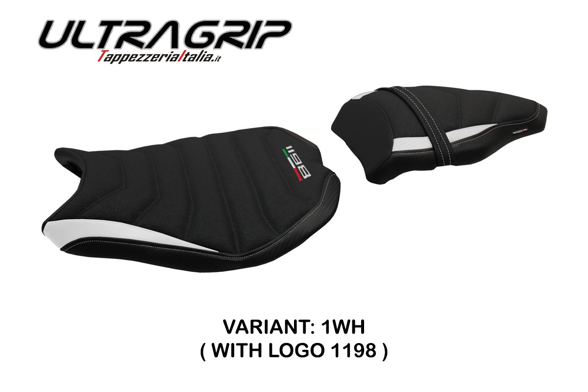 TPZ Cervia Ultragrip white Saddle covering Logo Ducati 1198 2007-2013