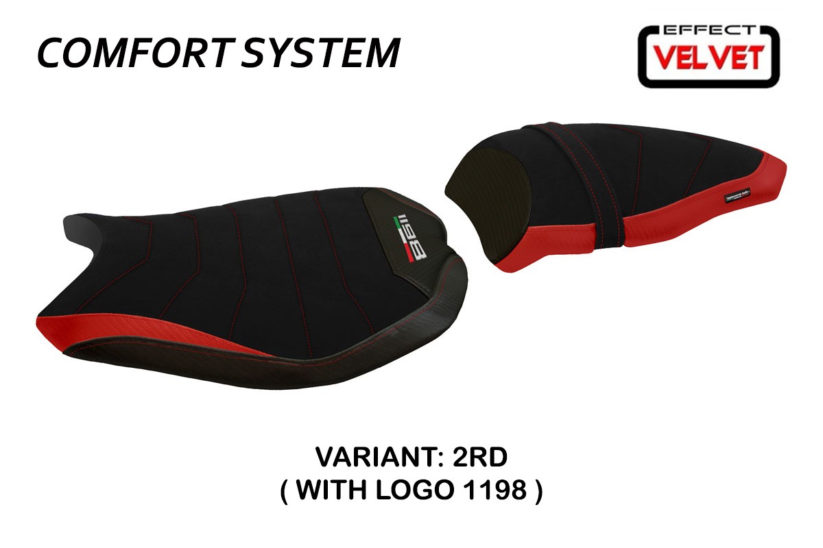 TPZ Cervia Velvet Comfort red Saddle covering Logo Ducati 1198 2007-2013