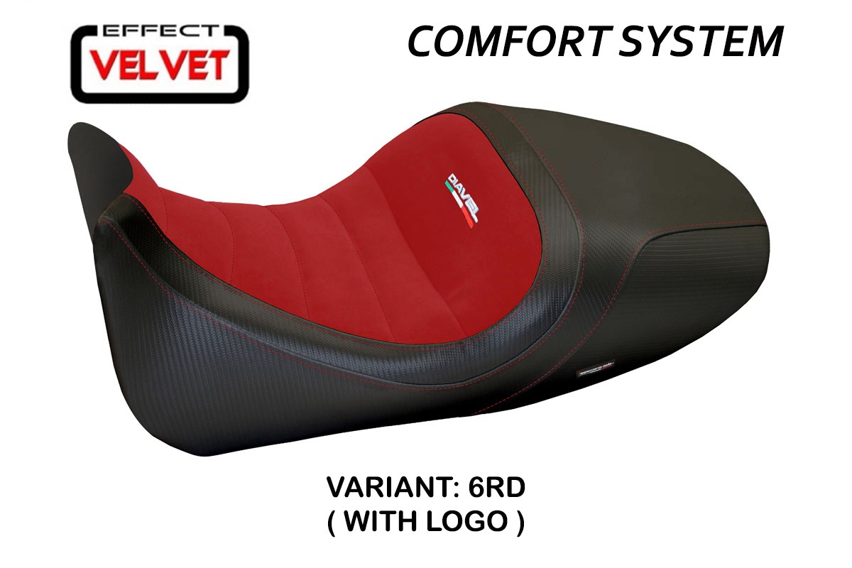 TPZ Imola 1 Velvet Comfort red Saddle covering Logo Ducati Diavel 2014-2018