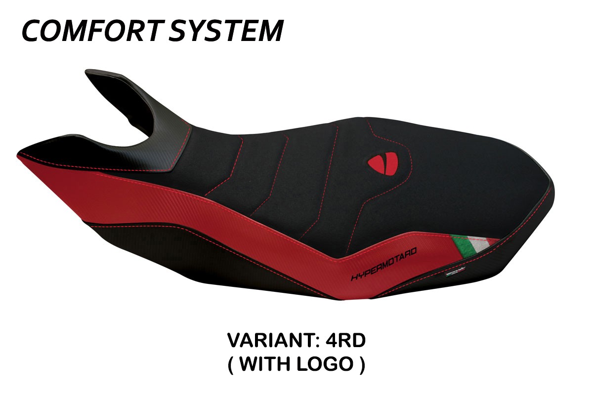 Rivestimento sella TPZ Medea 2 Comfort Logo rosso Ducati Hypermotard 796/1100/1100 EVO 2007-2012
