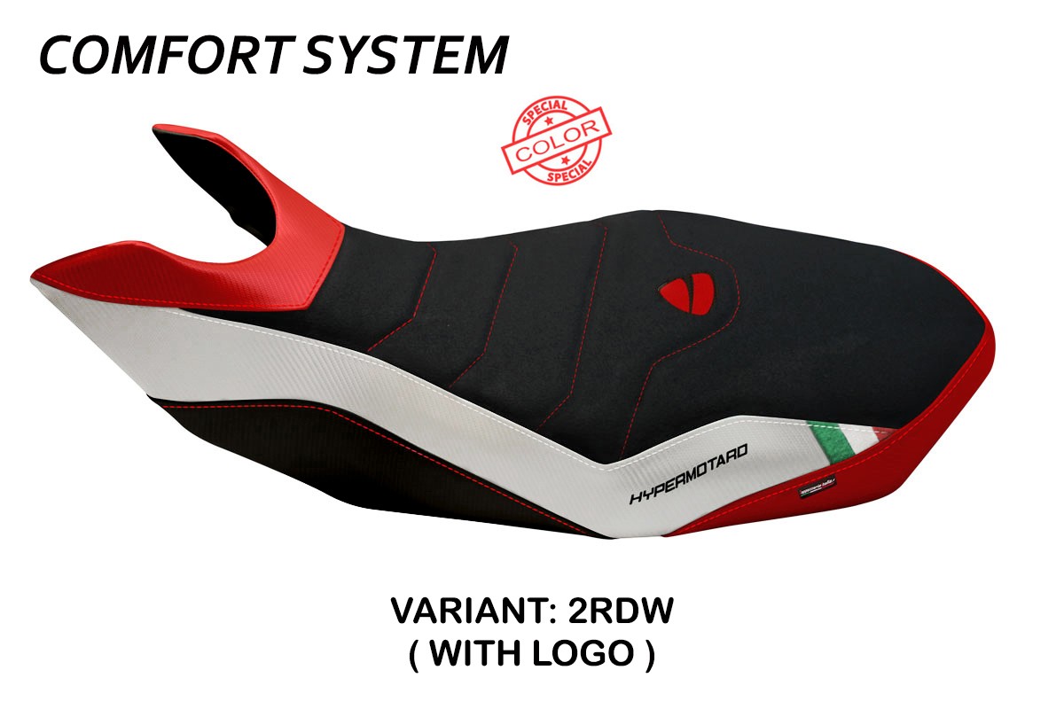 Rivestimento sella TPZ Medea Comfort Logo SE rosso-bianco Ducati Hypermotard 796 EVO 2007-2012