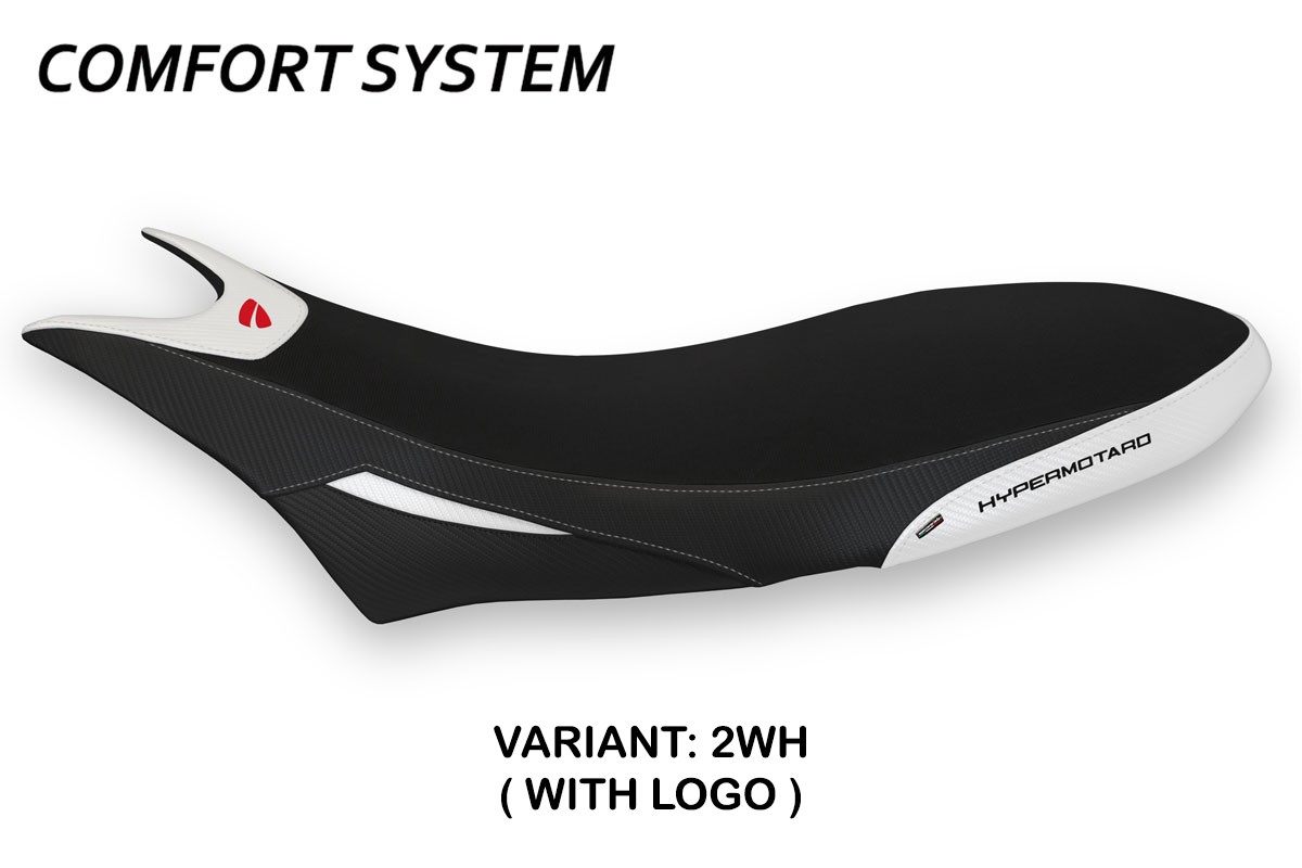 Rivestimento sella TPZ Orlando 1 Comfort Logo bianco Ducati Hypermotard 950 2019-2025