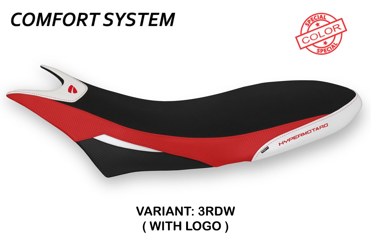 Rivestimento sella TPZ Orlando Comfort Logo Special rosso-bianco Ducati Hypermotard 950 2019-2025
