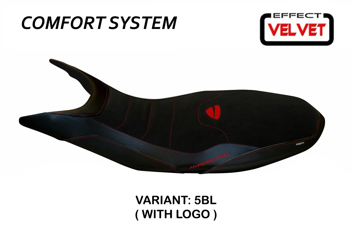 Rivestimento sella TPZ Varna 1 Velvet Comfort Logo nero Ducati Hypermotard 821/939 2013-2018