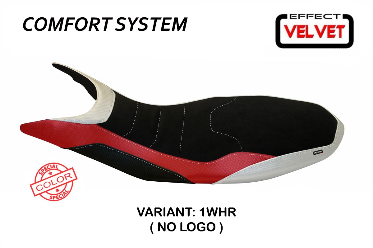 Rivestimento sella TPZ Comfort Special bianco-rosso Ducati Hypermotard 821/939 2013-2018