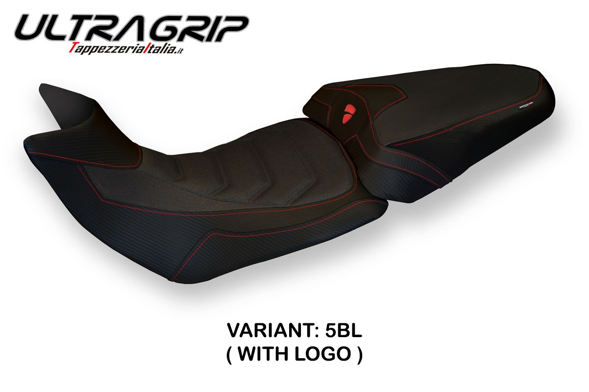 TPZ Bobbio 2 Ultragrip black Saddle covering Logo Ducati Multistrada 1200/1260 2015-2020