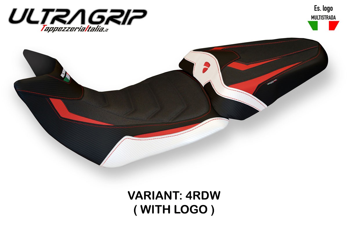 Rivestimento sella TPZ Bobbio Ultragrip Logo SE rosso-bianco Ducati Multistrada 1200/1260 2015-2020