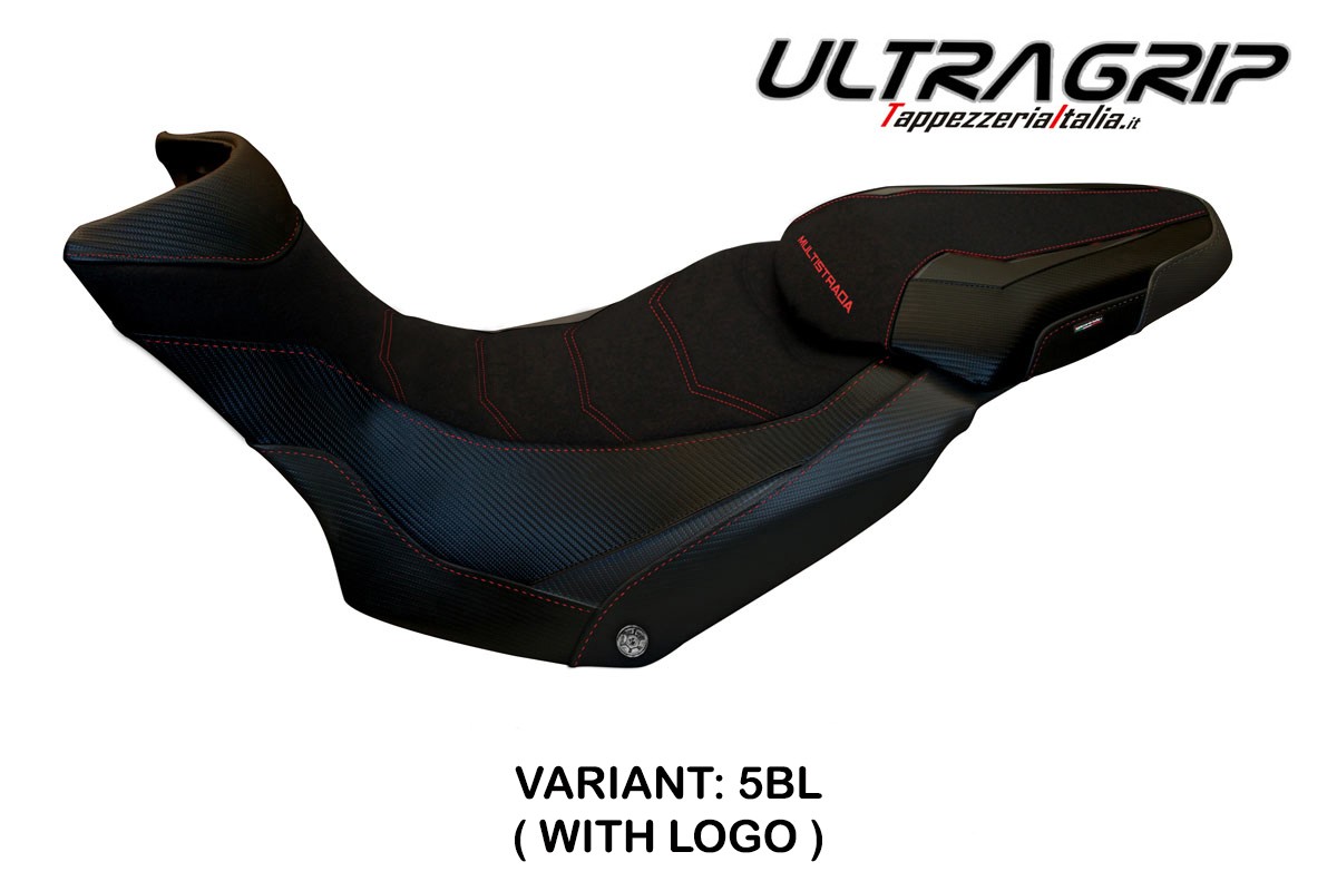 Rivestimento sella TPZ Lux 2 Ultragrip Logo nero Ducati Multistrada 1200/1260 Enduro 2016-2021
