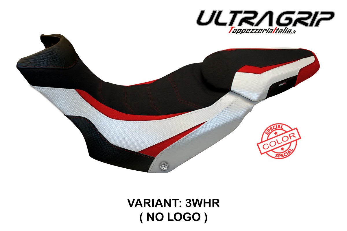 Rivestimento sella TPZ Lux Ultragrip SE bianco-rosso Ducati Multistrada 1200/1260 Enduro 2016-2021