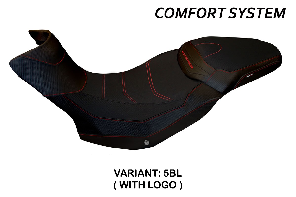 Rivestimento sella TPZ Sona 1 Comfort Logo nero Ducati Multistrada 1200/1260 Enduro 2016-2021