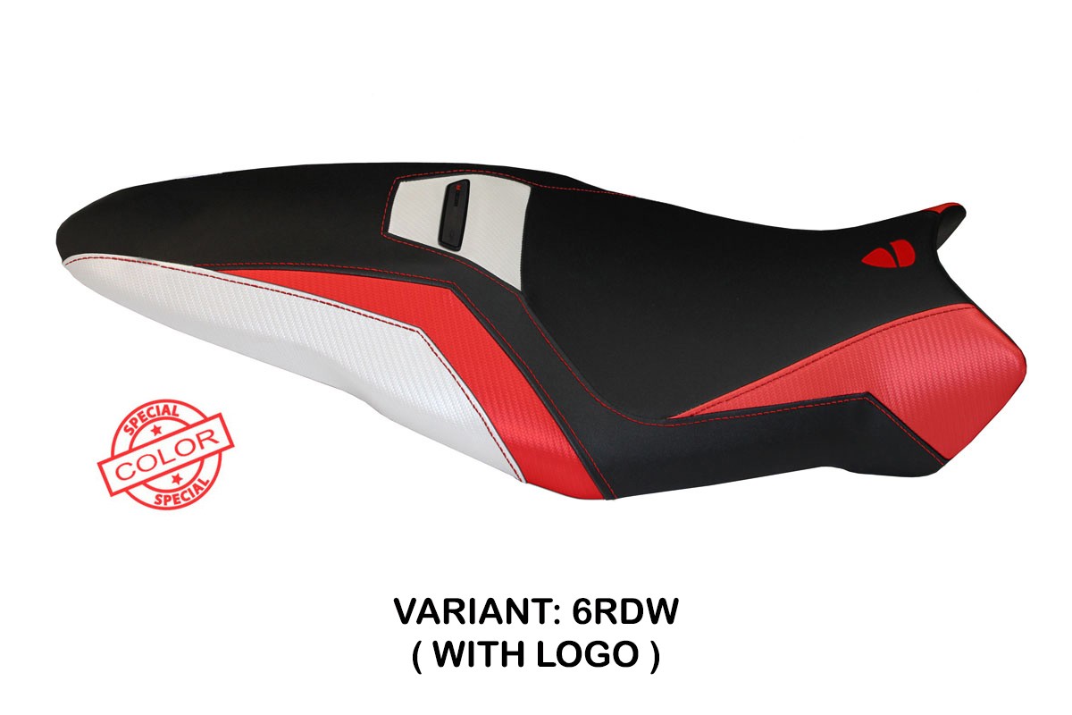 Rivestimento sella TPZ Toledo Logo Special rosso-bianco Ducati Monster 1200R 2016-2019