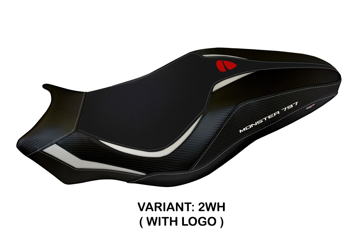 Rivestimento sella TPZ Lipsia 1 Logo bianco Ducati Monster 797 2017-2020