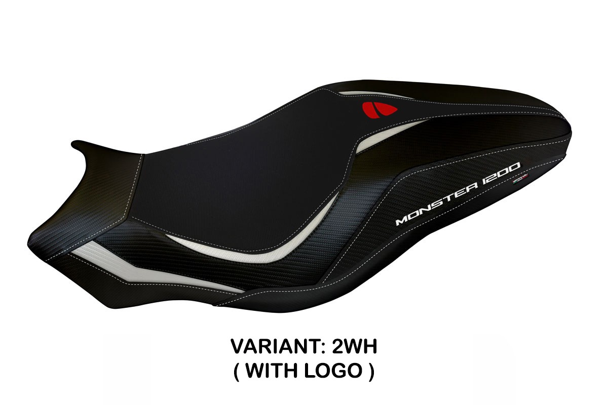 Rivestimento sella TPZ Lipsia 1 Logo bianco Ducati Monster 1200 2017-2020